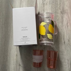 Kate Spade pitcher set with 2 cups new in box
